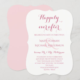 Rose och Blush Rosa Efter Bröllopsfest Inbjudningar