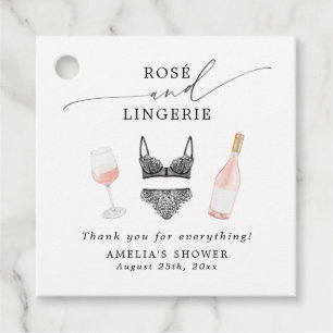 Rosé och Lingerie Bröllopsdusch Gåvor Etiketter