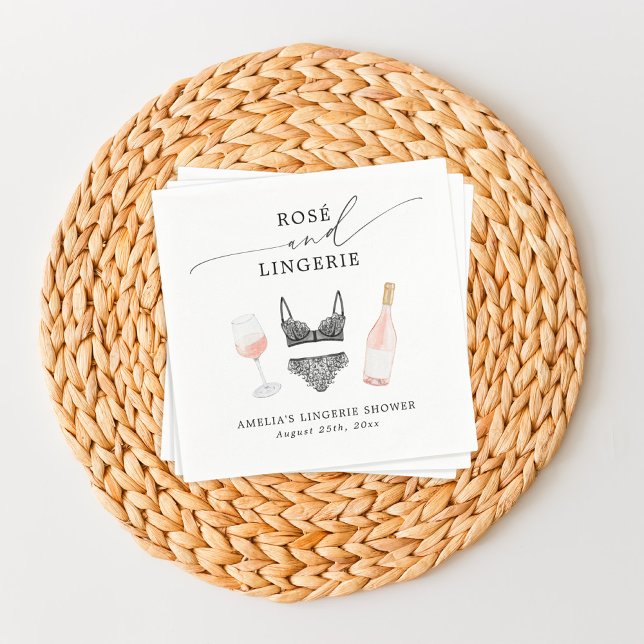 Rosé och Lingerie Bröllopsfest Pappersservett (Skapare uppladdad)