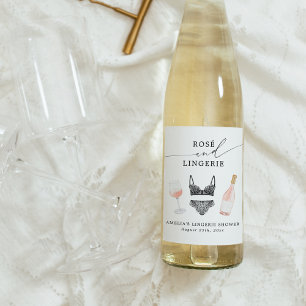 Rosé och Lingerie-Möhippan Vinflaska Etikett