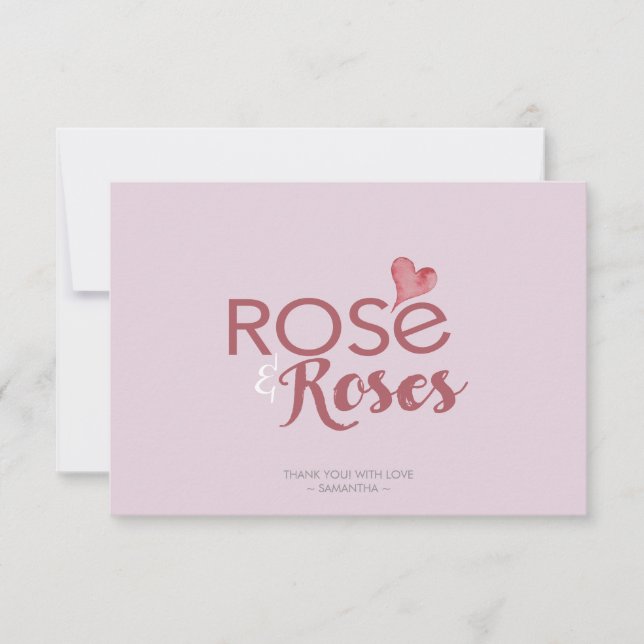 Rosé och Ro Valentines Tack Kort (Framsida)
