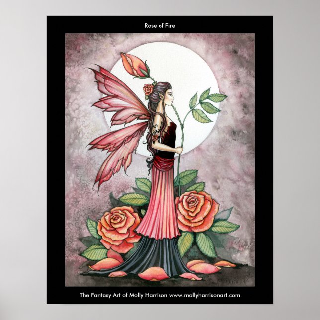 Rose of Fire-älvposter av Molly Harrison Poster (Framsidan)