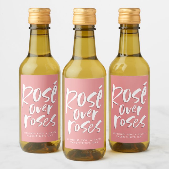 Rosé över ro djärv modern Valentine Galentine Vinetikett (Flaskor)