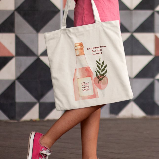 Rosé över Roses Alla hjärtans dag-fest Rosa Tygkasse (Skapare uppladdad)