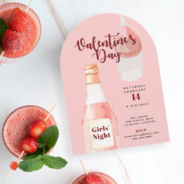 Rosé över Roses Alla hjärtans dag-firande Rosa Inbjudningar