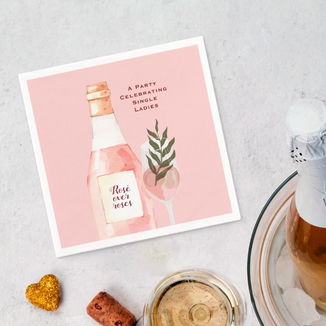 Rosé över Rosor Valentines Day-firande Rosa Pappersservett (Skapare uppladdad)