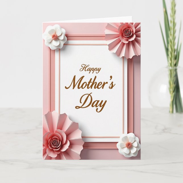 Rose Papper Konst Mors Dag Kort (Framsida)