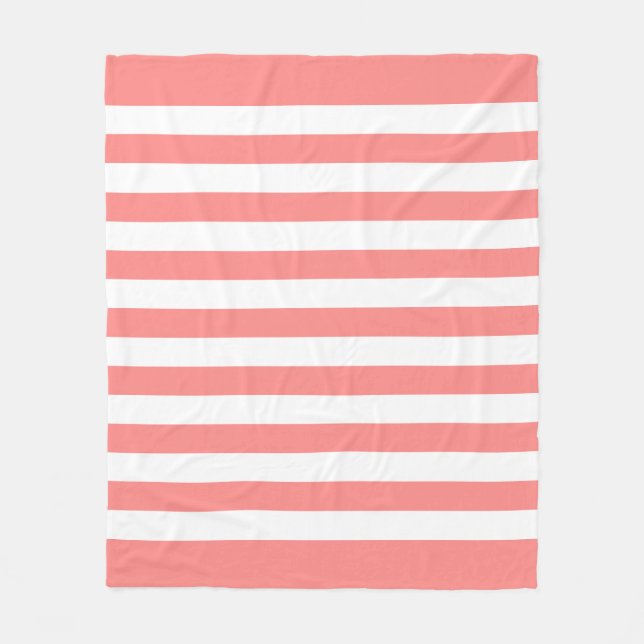 Rose Pastell & Vita Linjer Mönster Fleecefilt (Framsidan)