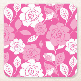 ROSE PATTERN (PINK) UNDERLÄGG PAPPER KVADRAT