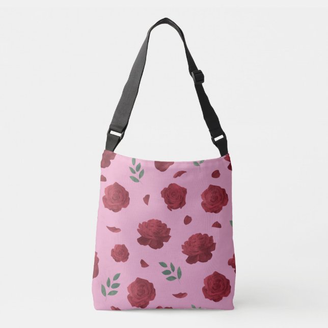 Rose Pattern Shoulder Bag | Tote Bag Axelväska (Framsida)