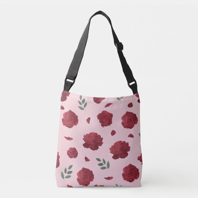 Rose Pattern Shoulder Bag | Tote Bag Axelväska (Framsida)