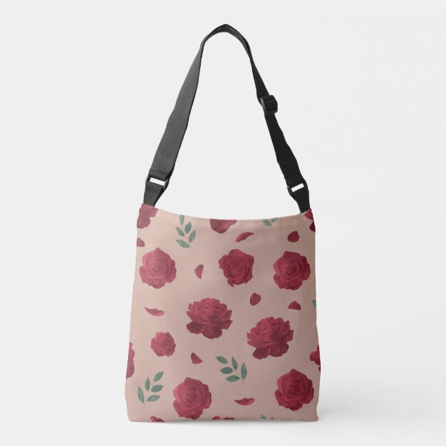 Rose Pattern Shoulder Bag | Tote Bag Axelväska (Framsida)