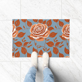 Rose Pattern With Warm Tones Of Orange And Rust
