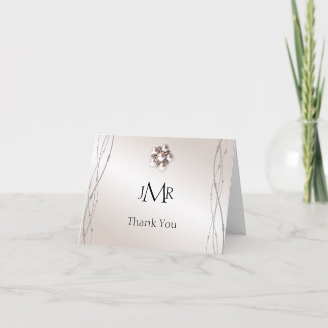 Rose Pearl och Dots 30-årsjubileum Tack så mycket Kort (Framsida)