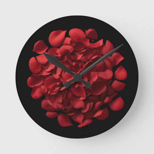 Rose Petals Wall Clock Rund Klocka (Framsida)
