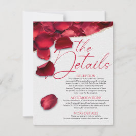 Rose Petals Wedding Details Card Inbjudningar