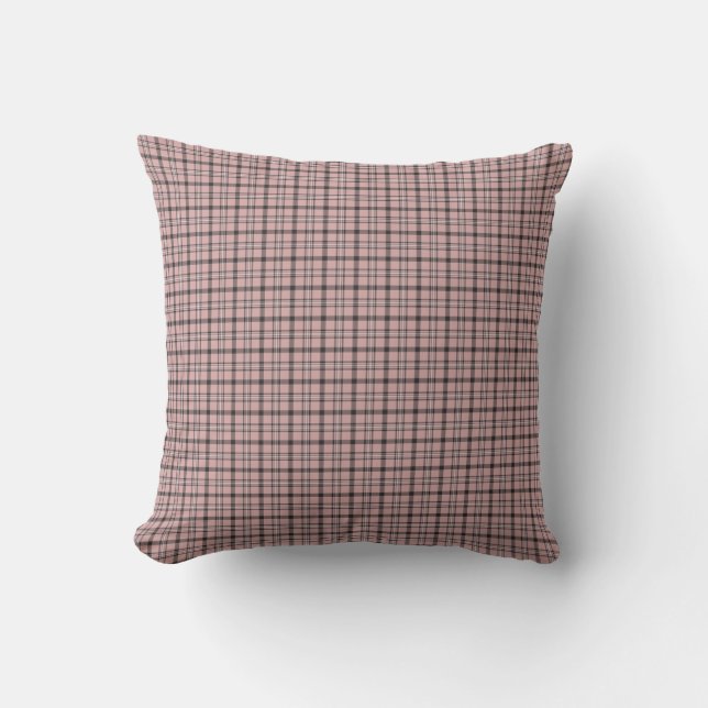 Rose Pink Black Plaid Classic Pattern Kudde (Framsida)