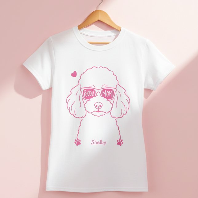 Rose Pink Poodle Tee | Personalized Dog Mom Gift (Skapare uppladdad)
