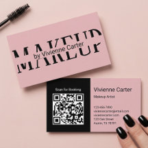 Rose Pink Svart Makeup Artist Salong QR-kod