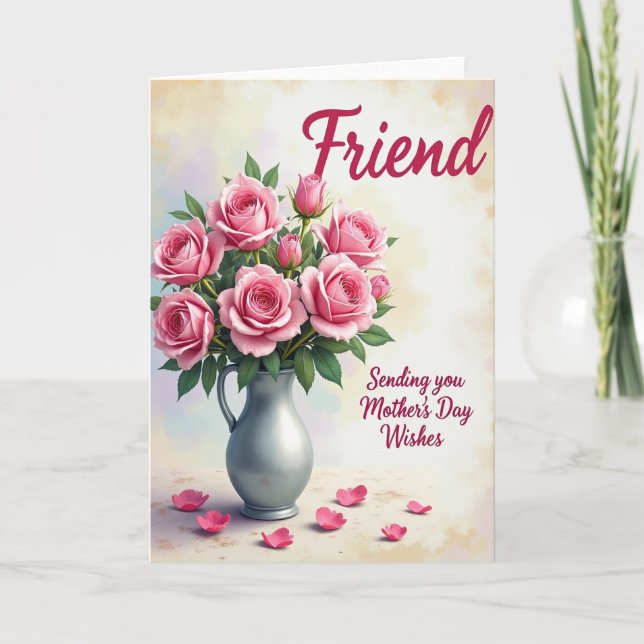 Rose Pitcher Mothers Day Card Kort (Framsida)