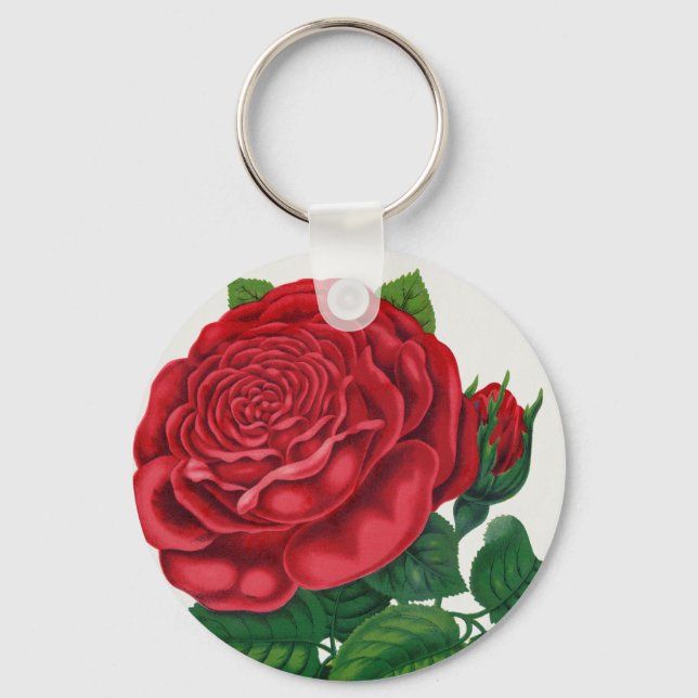 Rose Print Rochester Lithographing and Printing Co Nyckelring (Framsida)