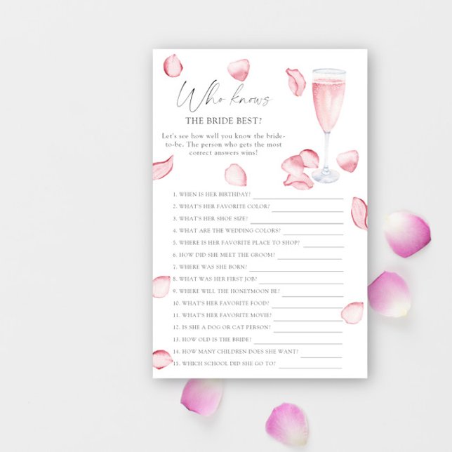 Rose Prosecco - Vem känner bruden bäst spel (Skapare uppladdad)