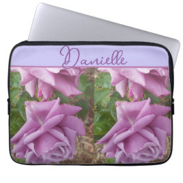 Rose Purple Flower floral Girls Name Birthday Laptop Fodral