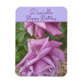 Rose Purple Flower floral Girls Name Birthday Magnet