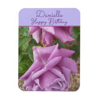 Rose Purple Flower floral Girls Name Birthday Magnet