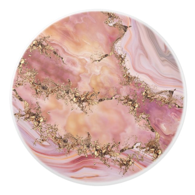 Rose quartz and pastel pink marble knopp (Framsidan)