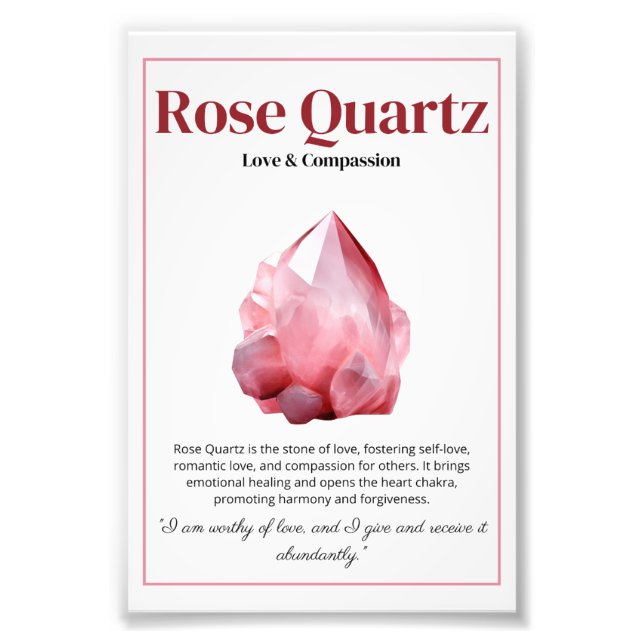 Rose Quartz Crystal meaning poster (Framsidan)