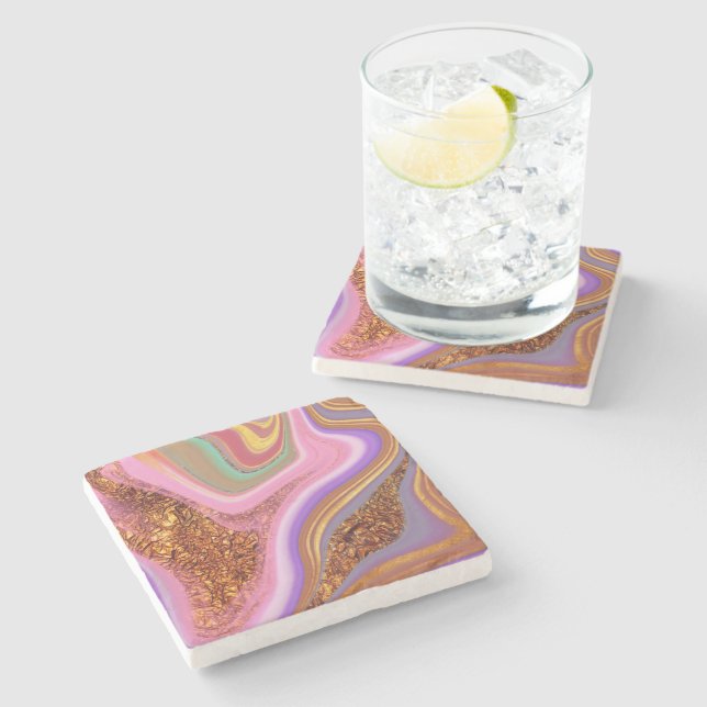 Rose Quartz Flow Stenunderlägg (Sidan)