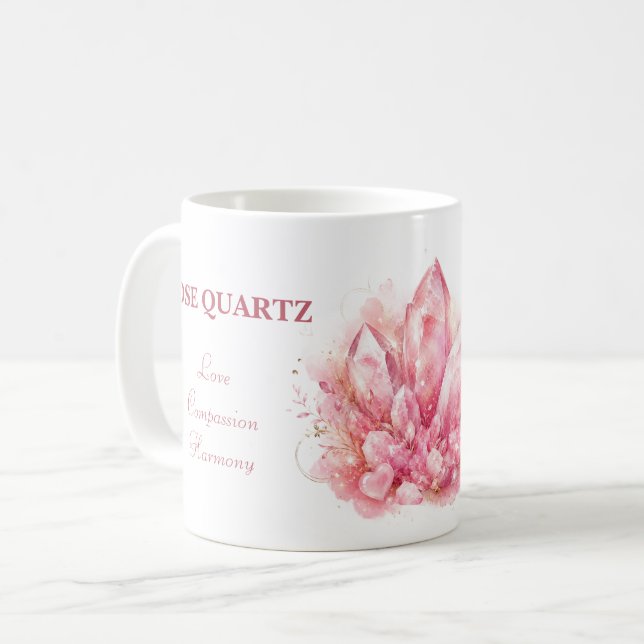 Rose Quartz Kristall Magisk Konst Kaffemugg (Framsida vänster)