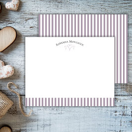 Rose Quartz Modern Open Hearts Striped Note Card Anteckningskort