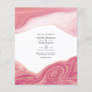 Rose Quartz och Rosafärgad Strata Bröllopsinbjudan Flygblad