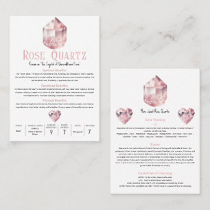 Rose Quartz Rosa Kristall Metafysiska Betydelse Visitkort