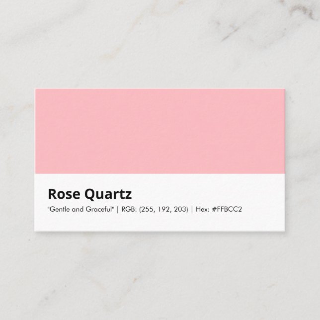 Rose Quartz | "Varsam och graciös" Färg Visitkort (Framsida)