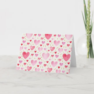 Rose Quartz Watercolor Hjärtan Kort