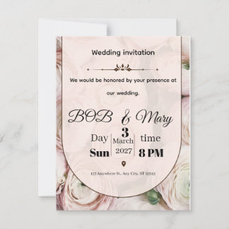Rose Ranniculus Wedding Invitation for you  Julkort
