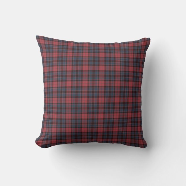 Rose Red Blue Black Plaid Tartan Kudde (Framsida)