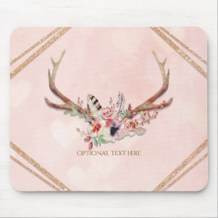 Rosé Rodnad Rosa Blommig Hjorthorn Boho Chic Glam Musmatta
