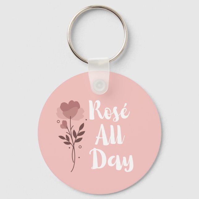 Rosé Rosa hela dagen Nyckelring (Framsida)