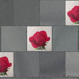 Rose rouge - Red rose  Kakelplatta