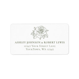 Rose Sage Botanisk Blommig Bröllop RSVP-adress Adressetikett