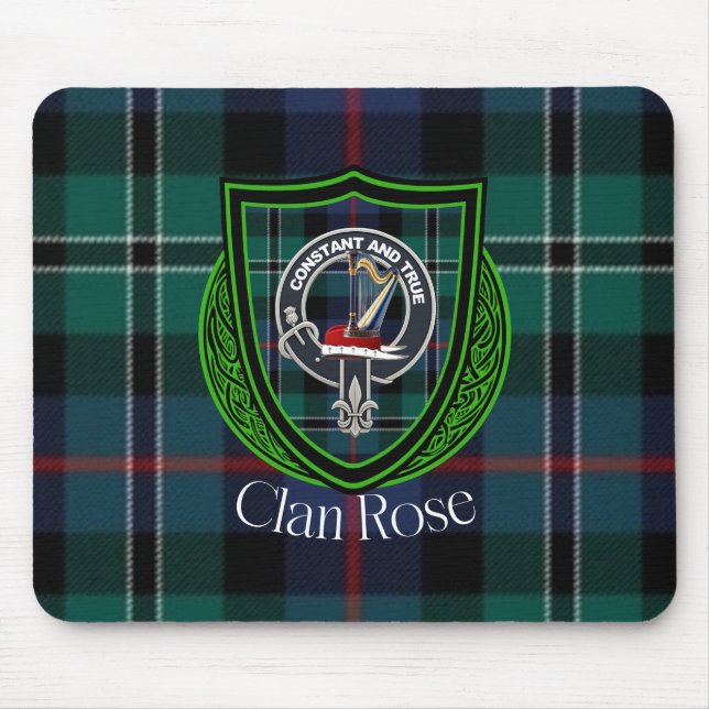Rose Scottish Clan Tartan and Crest  Musmatta (Framsidan)