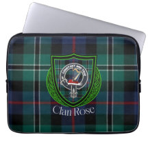 Rose skotska klan tartan och vapensköld