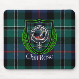 Rose skotska klan tartan och vapensköld musmatta