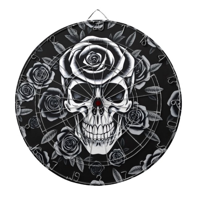 Rose Skull Dart Board Darttavla (Framsidan)