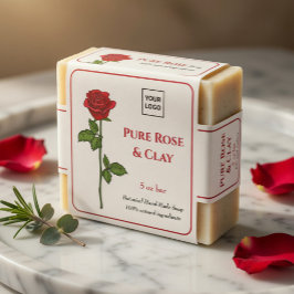 Rose Soap Label Template | Botanical Handmade Soap Fyrkantigt Klistermärke