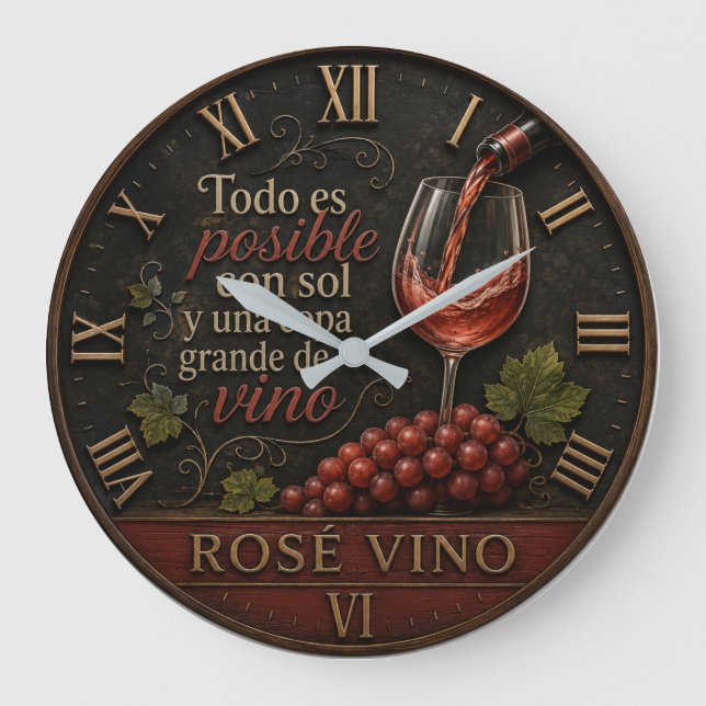 Rosé Spanish Wine  Stor Klocka (Framsida)